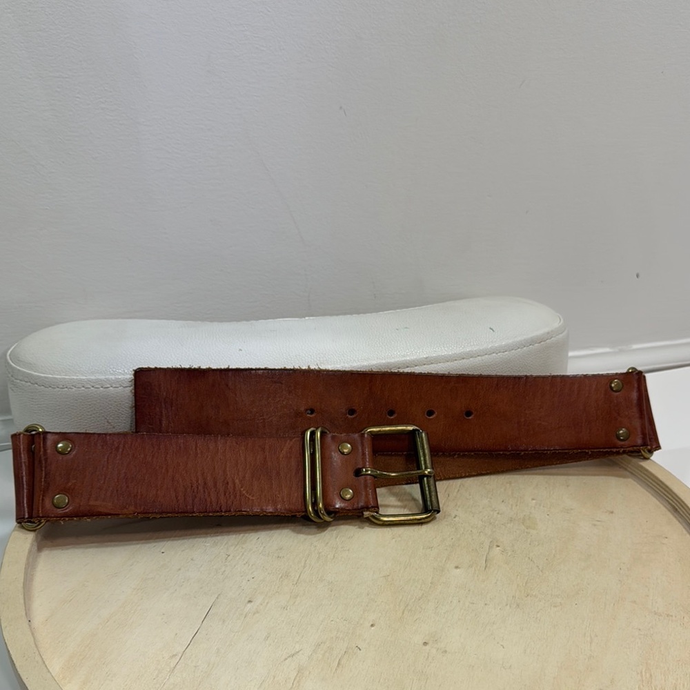 Vintage Linea Pelle Brown Leather Women’s Belt S/M